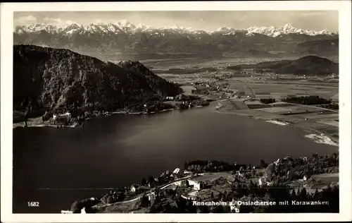 Ak Annenheim am Ossiachersee Kärnten, Gesamtansicht, Karawanken