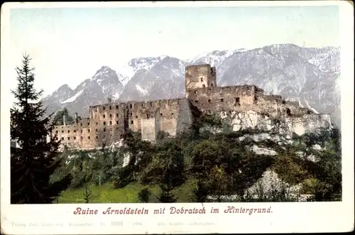 Ak Arnoldstein in Kärnten, Klosterruine Arnoldstein, Dobratsch