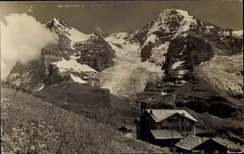 Ak Wengernalp Kanton Bern Schweiz, Hotel Wengernalp, Eiger, Mönch