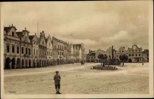 Ak Telč Teltsch Region Hochland, Náměstí Přemysla Otokara