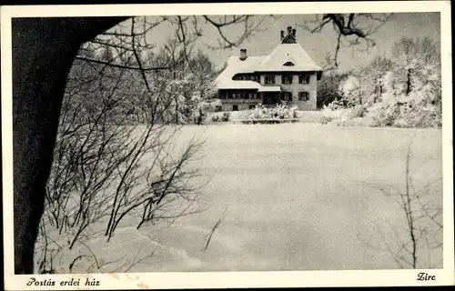 Ak Zirc Zircz Ungarn, Postas erdei haz, Winter