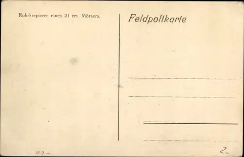 Ak Rohrkrepierer eines 21cm Mörsers, I WK