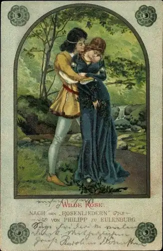 Litho Wilde Rose, Rosenlieder von Philipp zu Eulenburg, Liebespaar