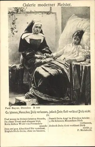 Gedicht Künstler Ak Bayer, Paul, Es können Menschen Dich verlassen IV, P. Meinhold