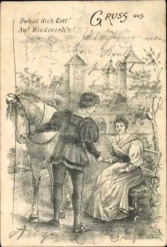 Litho Behüt Dich Gott, Auf Wiederseh'n, Trompeter von Säckingen