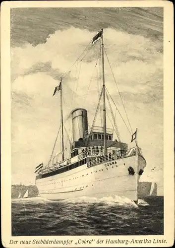 Ak Seebäderdampfer Cobra, Dampfschiff, HAPAG
