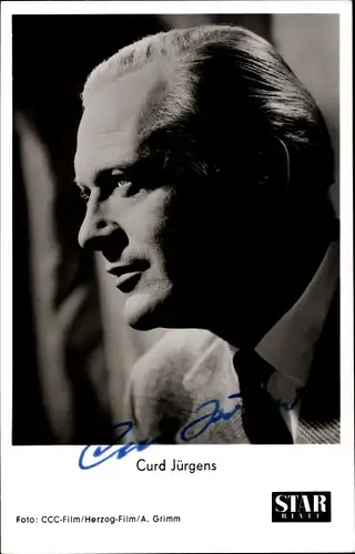 Ak Schauspieler Curd Jürgens, Portrait, Autogramm