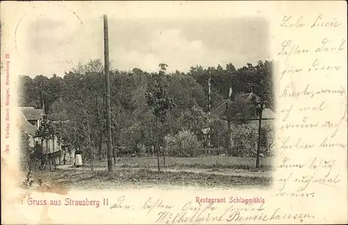 Ak Strausberg in der Mark, Restaurant Schlagmühle