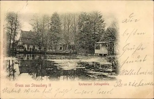 Ak Strausberg in der Mark, Restaurant Schlagmühle