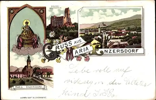 Litho Maria Enzersdorf in Niederösterreich, Schloss Liechtenstein, Gnadenmutter