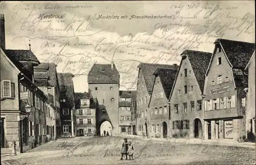 Ak Hersbruck in Mittelfranken, Marktplatz mit Altensittenbachertor