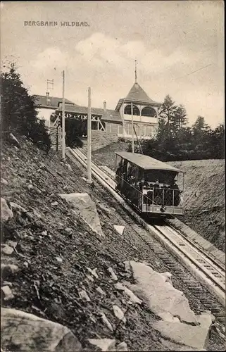 Ak Bad Wildbad im Kreis Calw Baden Württemberg, Blick auf die Standseilbahn