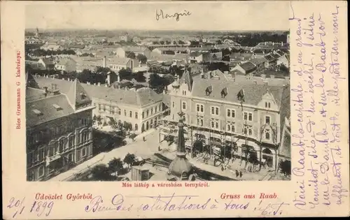 Ak Győr Ráb Raab Ungarn, Blick vom Rathausturm