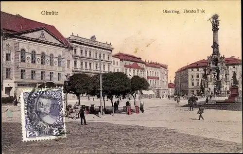 Ak Olomouc Olmütz Stadt, Oberring, Theaterlinie