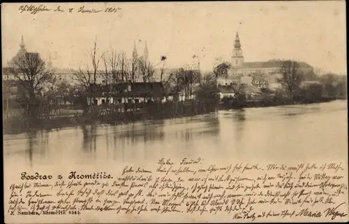 Ak Kroměříž Kremsier Region Zlin, Teilansicht