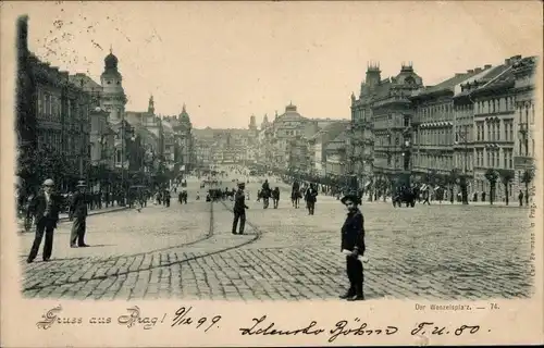 Ak Praha Prag Tschechien, Václavské náměstí, Wenzelsplatz