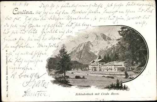 Ak Carbonin Schluderbach Toblach Dobbiaco Südtirol, Croda Rossa