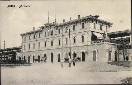 Ak Arona Lago Maggiore Piemonte Italien, Stazione