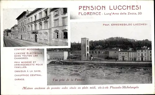 Ak Firenze Florenz Toscana, Pension Lucchesi