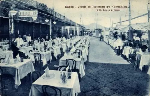 Ak Santa Lucia Napoli Neapel Campania, Ristorante D'a Bersagliera, Terrasse