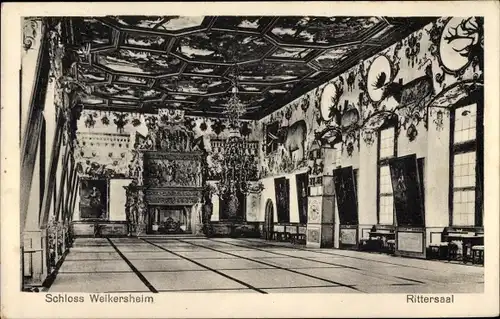 Ak Weikersheim in Tauberfranken Württemberg, Schloss, Rittersaal