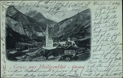 Mondschein Ak Heiligenblut am Großglockner in Kärnten, Gesamtansicht