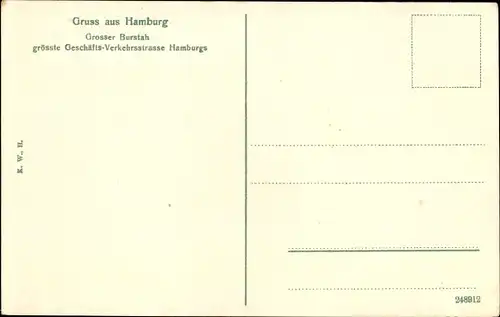 Ak Hamburg Altstadt, Großer Burstah, Geschäfts-Verkehrsstraße