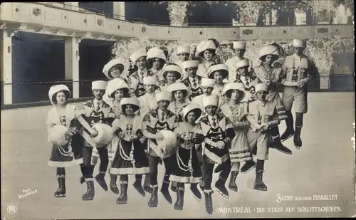 Ak Scene aus dem Eisballet, Montreal, Die Stadt auf Schlittschuhen