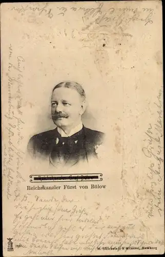 Präge Ak Reichskanzler Fürst von Bülow, Portrait