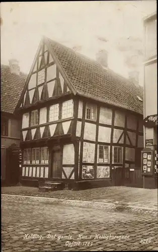 Ak Kolding Dänemark, Det gamle Hus i Helligkorsgade Opfört 1789