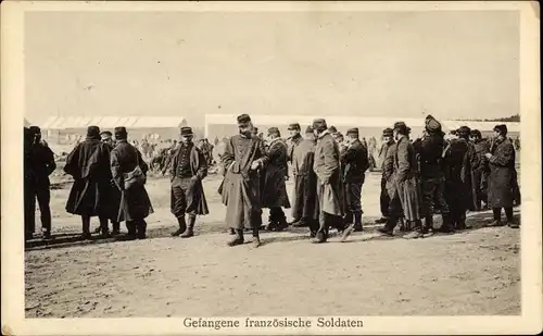 Ak Kriegsgefangene französische Soldaten, I WK