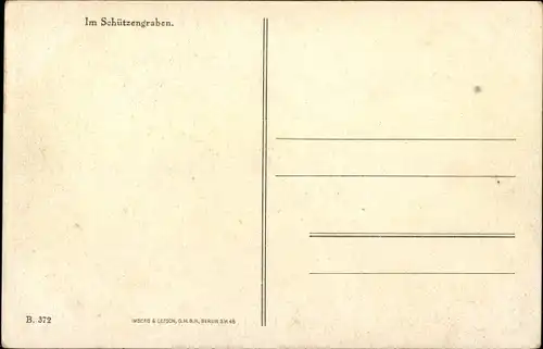 Ak Deutsche Soldaten in Uniformen im Schützengraben, I WK