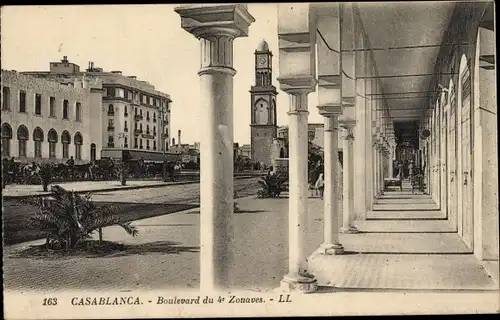Ak Casablanca Marokko, Le Boulevard du 4e Zouaves