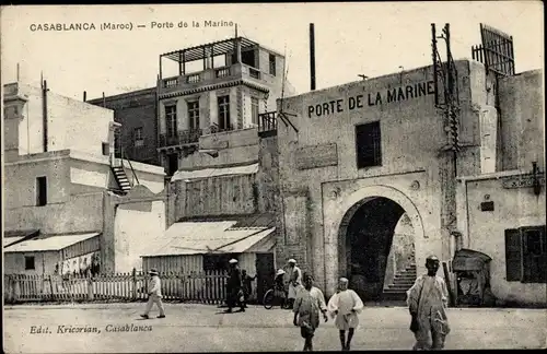 Ak Casablanca Marokko, Porte de la Marine