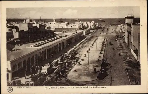 Ak Casablanca Marokko, Le Boulevard du 4e Zouaves