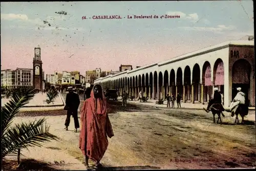 Ak Casablanca Marokko, Le Boulevard du 4e Zouaves