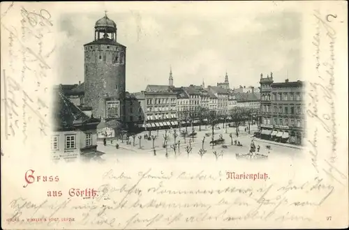 Ak Görlitz in der Lausitz, Marienplatz, Turm