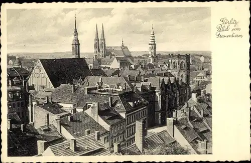 Ak Görlitz in der Lausitz, Blick über die Dächer vom Frauenturm