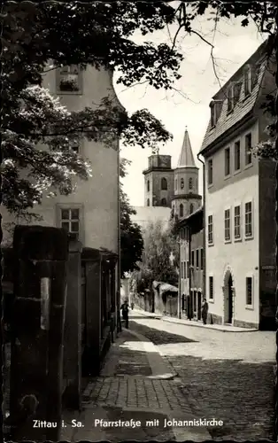 Ak Zittau in Sachsen, Pfarrstraße, Johanniskirche