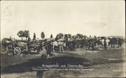 Ak Tschechowo Uderwangen Ostpreußen, Kriegsbilder, Ostpreußische Kriegsflüchtlinge