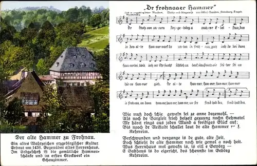 Lied Ak Frohnau Annaberg Buchholz Erzgebirge, Dr Frohnaaer Hammer, Hammerschänke