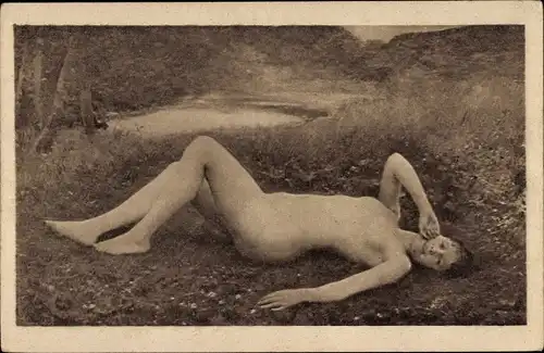 Künstler Ak R. Collin, Floreal, Frauenakt