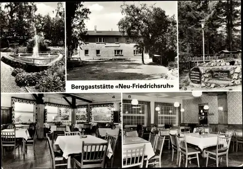 Ak Affalter Lößnitz im Erzgebirge Sachsen, Bergstätte Neu-Friedrichsruh, Springbrunnen, Saal