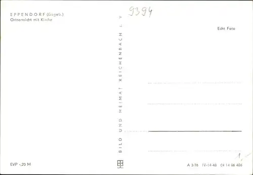Ak Eppendorf in Sachsen, Ortsansicht mit Kirche