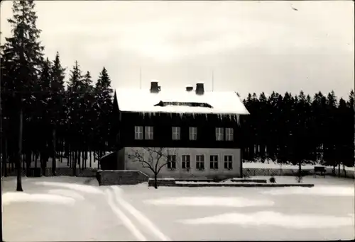 Ak Hormersdorf Zwönitz im Erzgebirge Sachsen, Jugendherberge Adolf Hennecke, Winter