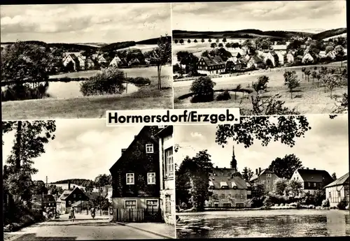 Ak Hormersdorf Zwönitz im Erzgebirge Sachsen, Gesamtansicht, Straßenpartie, Teilansicht