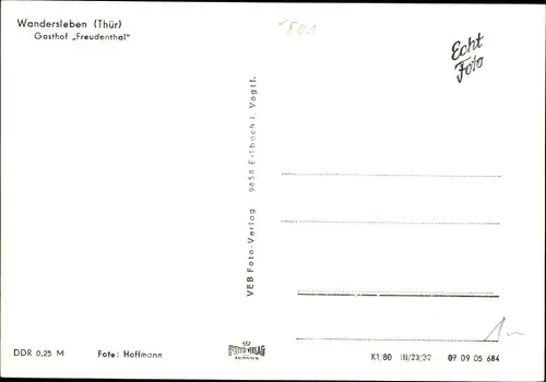 Ak Wandersleben Drei Gleichen, Gasthof Freudenthal