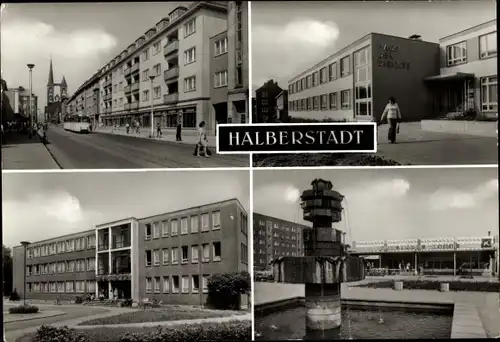 Ak Halberstadt, Breiter Weg, Haus der Dienste, Ambulanz des Salvador Krankenhauses, Kaufhalle Mitte