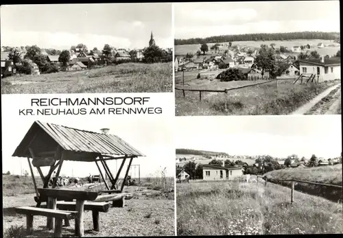Ak Reichmannsdorf Saalfeld an der Saale Thüringen, Panorama, Schutzhütte