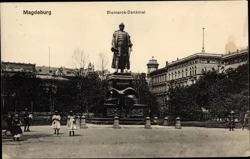 Ak Magdeburg an der Elbe, Bismarck-Denkmal